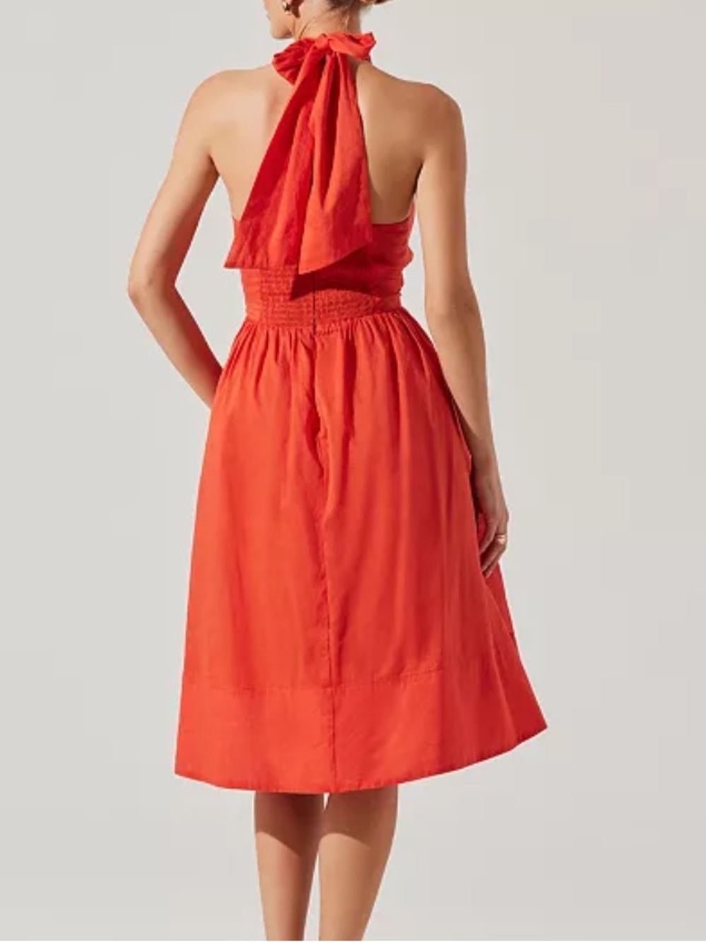 NWT Anthropologie ASTR the Label Orange Kalia Halter Keyhole Dress M - Picture 7 of 16